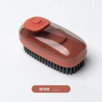 洗衣刷家用多功能家务清洁刷衣服软毛刷鞋神器高档自动加液清洁刷 橙色 海绵刷板