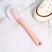 全角度刷鞋刷子五面鞋刷多功能刷鞋子双面刷不伤鞋硬软毛洗鞋刷子 韩国五面刷1把粉色
