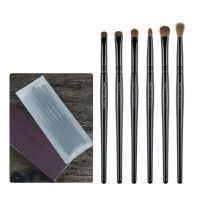 好用!6支动物毛真毛专业眼影刷套装小马毛化妆刷软毛鼻影刷晕染刷 6支刷+便携袋