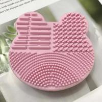 化妆刷清洗盒干湿清洗海绵硅胶多功能眼影刷快速清洁器海星洗刷垫 一个米奇干湿两用清洗盒粉色