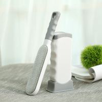 大衣去毛刷粘毛器去狗猫毛清理器除毛刷除尘衣物静电黏沾粘毛神器 灰色 单独大刷+清洁盒子（图片款）