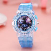 高颜值霸气奥特曼手表男儿童发光闪灯2021新款小学生防摔电子手表 2021新款手表发光闪灯[浅蓝色]