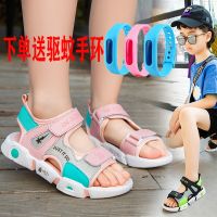 送手环]儿童凉鞋2021新款夏季男女童沙滩鞋中大童学生时尚公主鞋 F2101粉色送驱蚊手环 参考内长