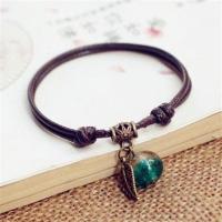 驱蚊神器随身携带大人脚环配合贴片防水夜光驱蚊手环防蚊手链脚链 咖啡绳叶子渐变孔绿色(不发光)