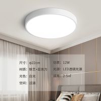 led吸顶灯北欧风儿童房间灯圆形卧室灯饰简约马卡龙过道走廊灯具 白色 圆22cm12w高亮白光