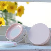 [送粉扑 便携弹力网散粉盒空盒分装盒蜜粉盒空盒子带粉扑8克 新款/粉色（含粉扑）