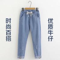 21秋季大童新款女童两件套装少女孩初中学生岁宽松洋气韩版时尚 牛仔裤 [收藏商品-优先发货] XS (建议60~75斤)