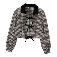 2021年秋款大码女装胖mm两件套女法兰格衬衫厚实韩版半身裙套装女[7天内发货] 衬衫 S [建议80-90斤]