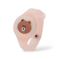 夏季可爱卡通驱蚊手环扣户外随身大人儿童小孩宝宝防蚊手链神器女 卡通闪光[布朗熊]