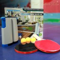 ppq乒乓球拍六件套装双拍含网架便携乒乓球网自由伸缩网架 横拍