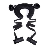 SM强制分腿器性爱姿势束缚捆绑刑具夫妻床上体位刺激情趣分腿枕头 黑色毛绒款(送润滑油) 基础(不加购)-(送润滑)