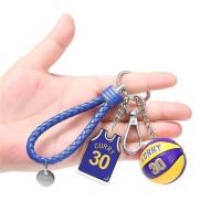 科比钥匙扣詹姆斯挂件背包男生篮球生日礼物挂饰男朋友潮流创意 库里球衣+库里球+蓝绳挂