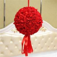 店铺橱窗装饰布置开业珠宝店面挂件婚房花球吊饰商场景创意服装店 25厘米红色花球一个