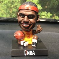 篮球摆件库里科比手办纪念篮球模型生日礼物男汽车车内装饰品摆件 詹姆斯骑士队摆件