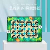 儿童智力探索路线游戏逻辑思维空间方位感知迷宫走位益智木制玩具 森林探索路线