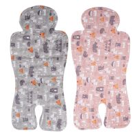 夏季儿童凉席冰丝双面夏天透气婴儿车凝胶冰垫凉垫降温床垫褥坐垫 婴儿车垫35*70[随机花色]