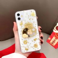 12泫雅同款雏菊真花iPhone11苹果x手机壳xsmax/xr女8plus/7硅胶软 滴胶[ 金色福袋+多个金元宝]