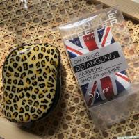 英国TangleTeeze王妃梳顺发神器按摩梳tt梳女学生韩版洗头气囊梳 黄色豹纹 梳子+精美包装