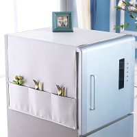 皮革冰箱盖布单开双开门洗衣机套冰箱防尘罩防水盖巾微波炉罩 皮革盖巾-白色 微波炉烤箱通用34*100cm