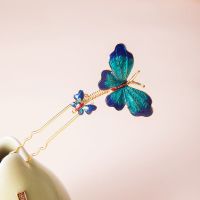 [庄生晓梦]蝴蝶颤簪古风仙气发簪汉服配饰百搭复古气质头饰发钗 小颤簪单只-复古