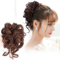 欢乐多 长须卷发假发发圈丸子头气质哑光高温丝皮筋自然蓬松T1203 优雅长须卷发发圈 浅棕色