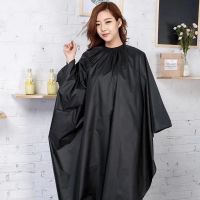 理发围布发廊专用防水理发店加大围布龙袍不粘发复古剪发围布围裙 纯黑色防水焗油款