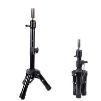 头模支架美发假人头三脚落地大支架模特头不锈钢假发剪理发三角架 加粗桌面迷你三角支架-68厘米