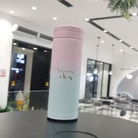 大容量保温杯男女便携真空304不锈钢水杯子学生韩版带滤网泡茶杯 480ML渐变粉星空 单杯+茶隔+杯刷