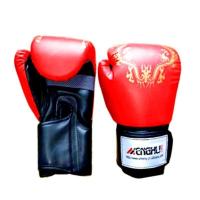 成人儿童款拳击手套散打训练发泡成型拳套泰拳博击跆拳道半指沙袋 红金龙 A-2501(12oz)