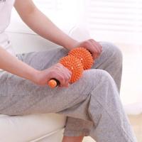 按摩器全身手动按摩滚轮瘦身美体敲打棒多功能经络穴位双球按摩器 桔红色