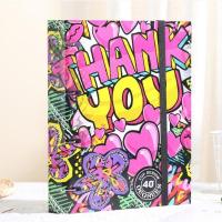 A4可爱文艺活页本四孔美式笔记本硬面手账本厚本高颜值日记本外壳 Thankyou57330(含本芯)