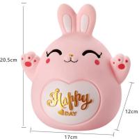 存钱罐只进不出可存可取女孩公主儿童兔子摔不烂学生储蓄罐储钱罐 粉兔(可存可取)