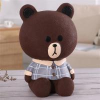 创意可爱翅膀公主娃娃存钱罐大号防摔搪胶女孩储蓄罐儿童生日礼物 小号布朗熊高13厘米存260枚 可进可出