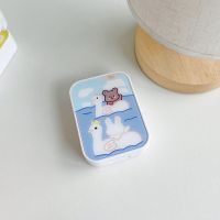 正畸保持器收纳盒牙齿矫正器便携带可爱盒子假牙隐形牙套盒 骑鸭熊兔