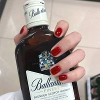 美甲假指甲可拆卸贴片穿戴美甲学生社会可重复使用防水持久 [格]酒红无组合礼品 收藏店铺送果冻胶指甲锉+卸甲棒清