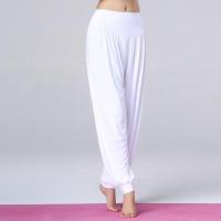 春夏新款瑜伽服套装短款上衣宽松灯笼裤女式瑜伽健身服显瘦俩件套 单条白色灯笼裤 M