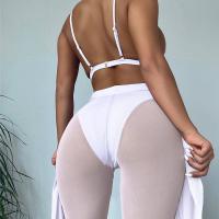 2021速卖通亚马逊欧美外贸女三件套比基尼个性荷叶边裤比基尼 白色 S(32-34)