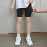 女童裤子鲨鱼裤夏季大童五分短裤薄款安全裤夏装打底裤防走光中裤 黑色 110