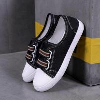 小众原创鞋2021新款小白鞋厚底大头鞋春季百搭学生魔术贴帆布鞋女 黑色帆布鞋 35