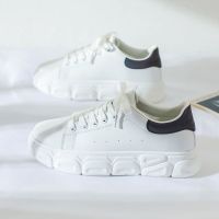 魔术贴小白鞋女2021秋季新款百搭基础韩版学生白鞋子平底休闲板鞋 黑白 H12系带款 36