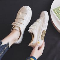 魔术贴帆布鞋女鞋韩版ulzzang百搭2021年春季新款板鞋学生小白鞋 白金 35