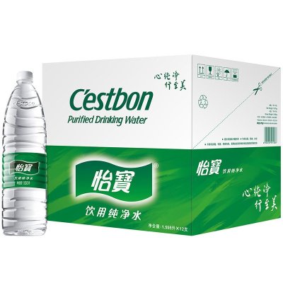 怡宝 纯净水 1555ml*12 整箱装 饮用水