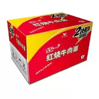 统一方便面2块面饼超满足红烧牛肉味145g*12桶