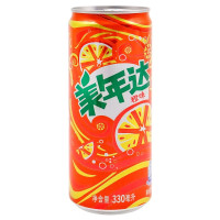 美年达摩登罐橙味330ml*24听