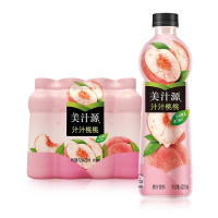 美汁源果粒橙汁汁桃桃白桃味420ml*12瓶