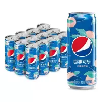 百事可乐白桃乌龙味汽水细长罐330mL*24罐