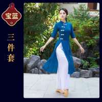 古典民族风旗袍汉服舞蹈演出服春夏季新款广场舞服装套装女身韵衣