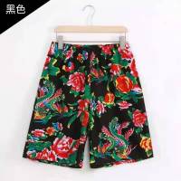 2020大衣服东北花布男女短袖短裤民族风伴郎伴娘服表演服大花衣服