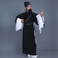 戏装戏曲服装舞台演出古装 许仙戏服书生素道袍 老生褶子素小生衣