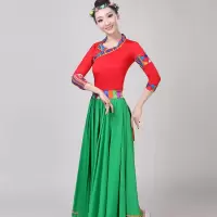 新款少数民族服装藏族舞蹈演出服中国风广场舞衣服民族风大摆舞裙